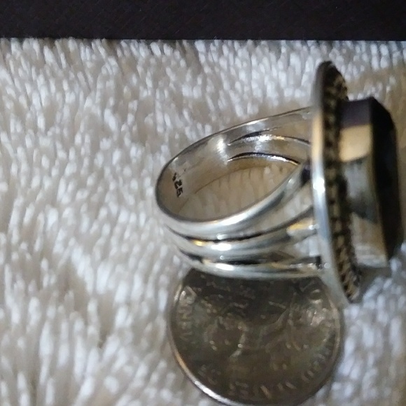 Genuine African Amethyst 925 Silver Ring💜💛 - Picture 5 of 6